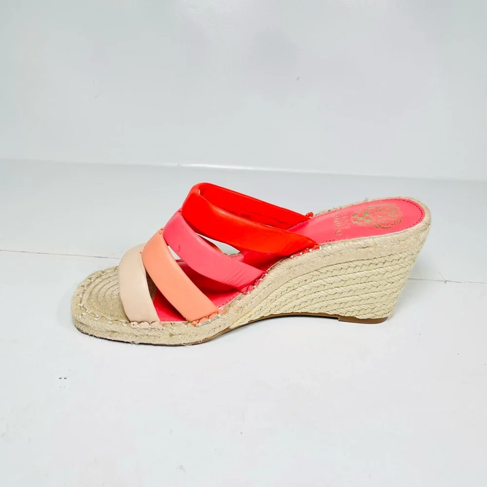 Vince‎ Camuto Molisana Espadrilles Wedge Sandals Womens Size 9M Orange/Pink.